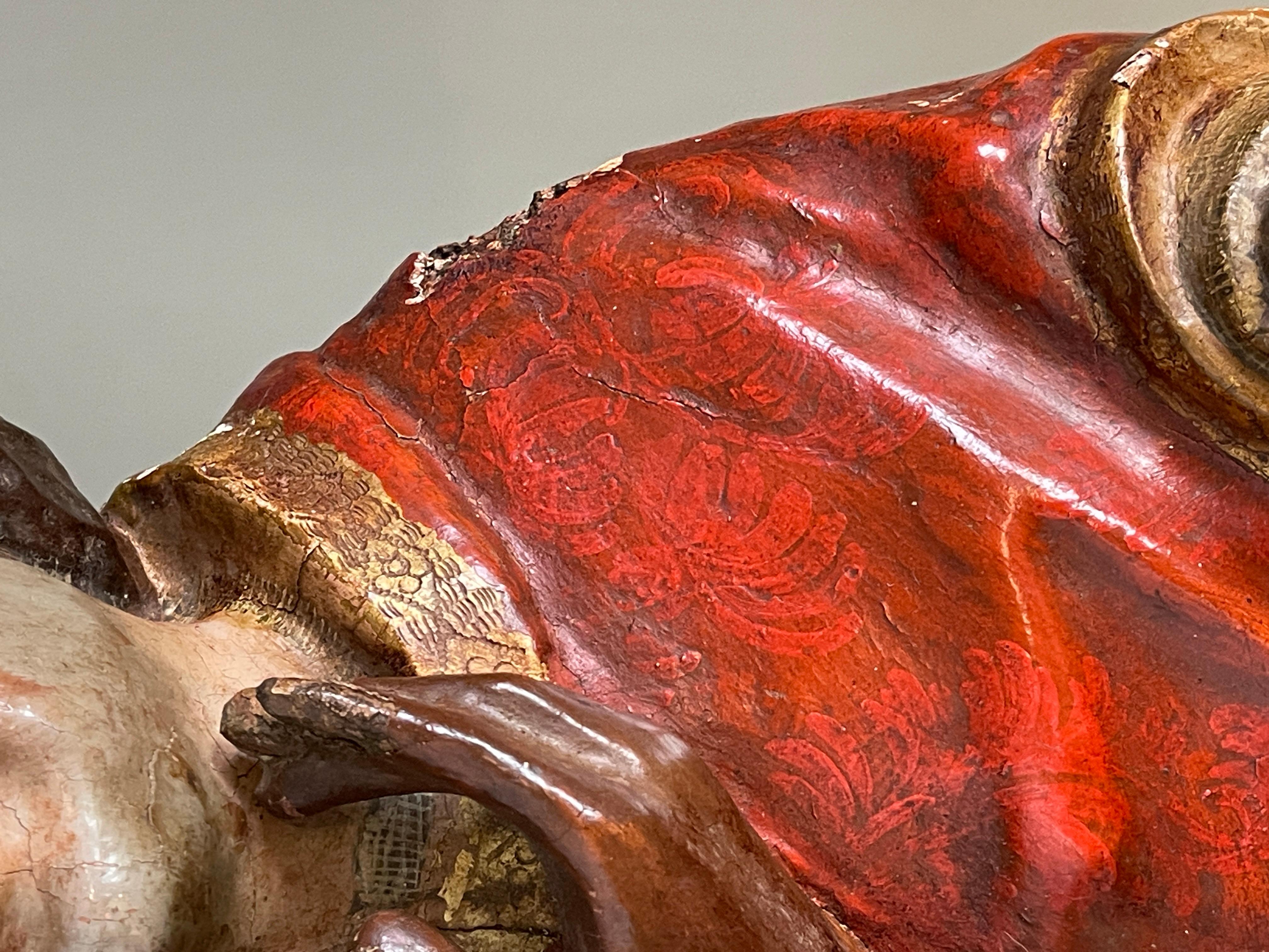 Wood C1600 wood carving of a cardinal For Sale