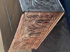 C1680 Oak Bible Box Well Carved