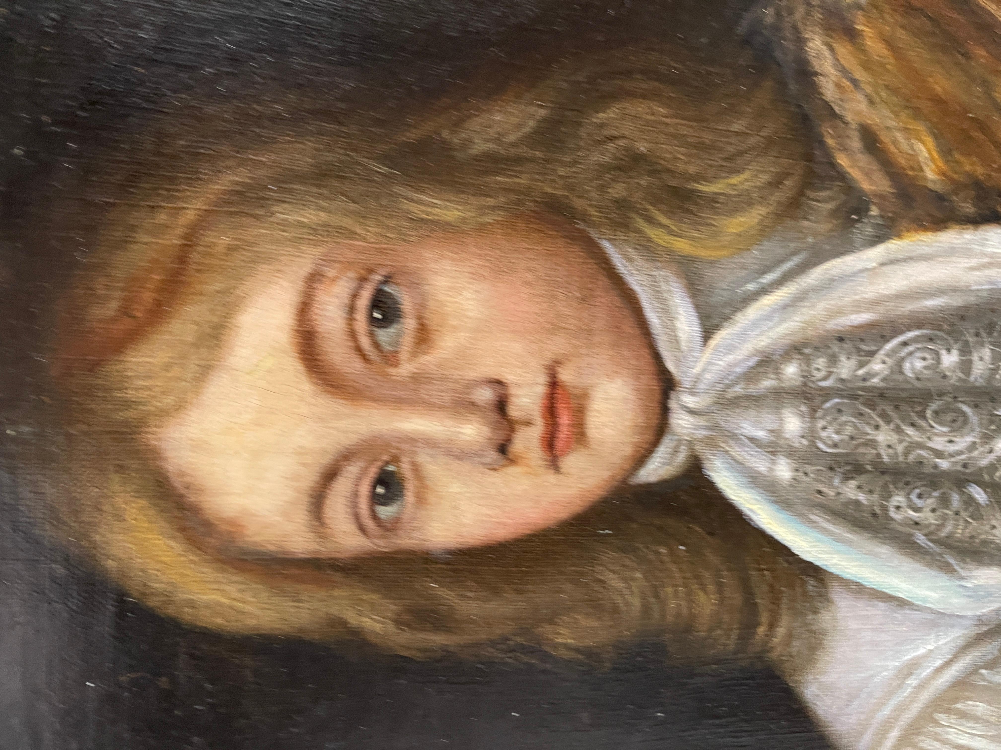C1680 huile sur toile portrait d'un jeune homme Bon état - En vente à Bakewell, GB