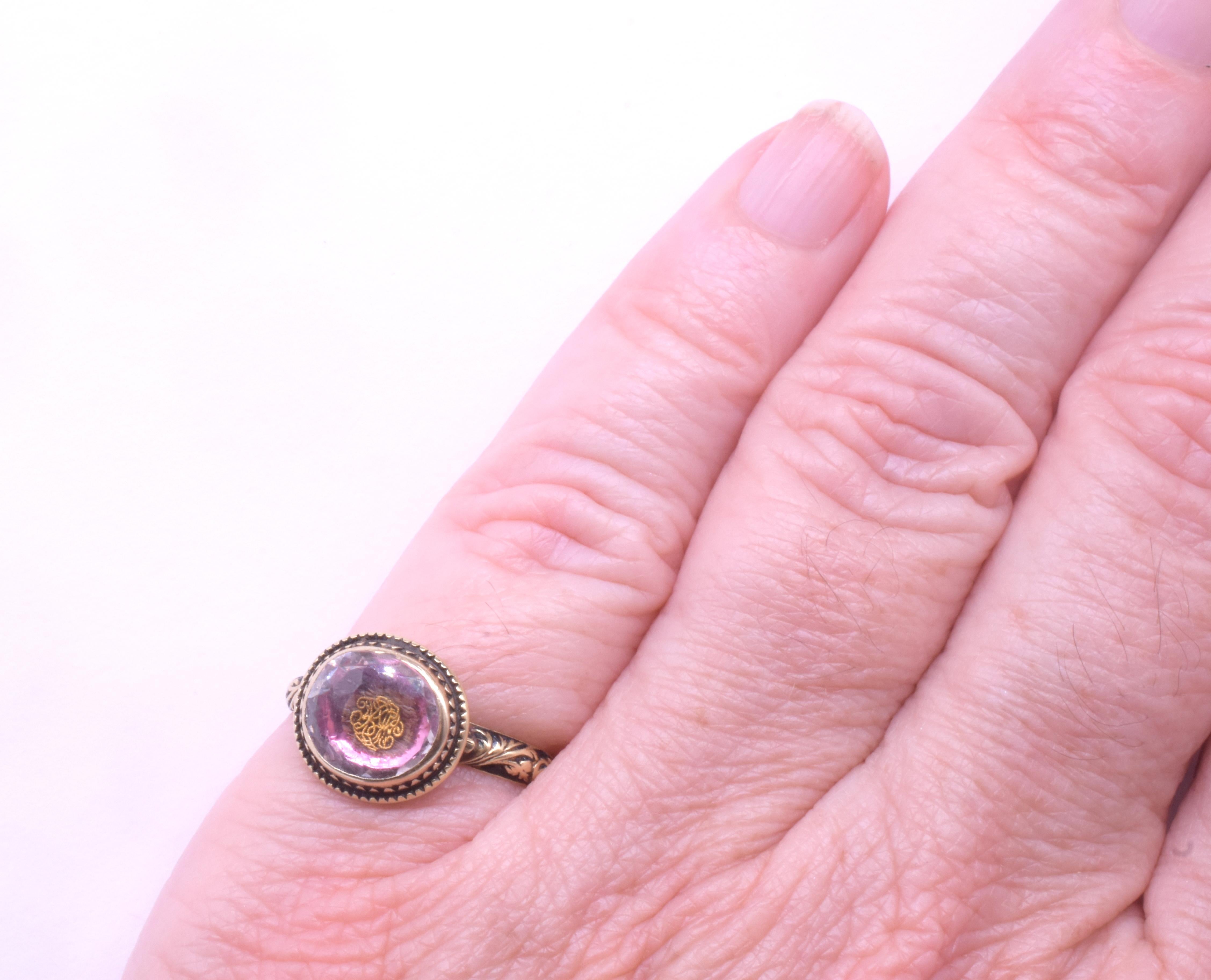 C1700 Anello di fidanzamento in cristallo del periodo Stuart a 18 carati con filo di ferro intrecciato in vendita 5