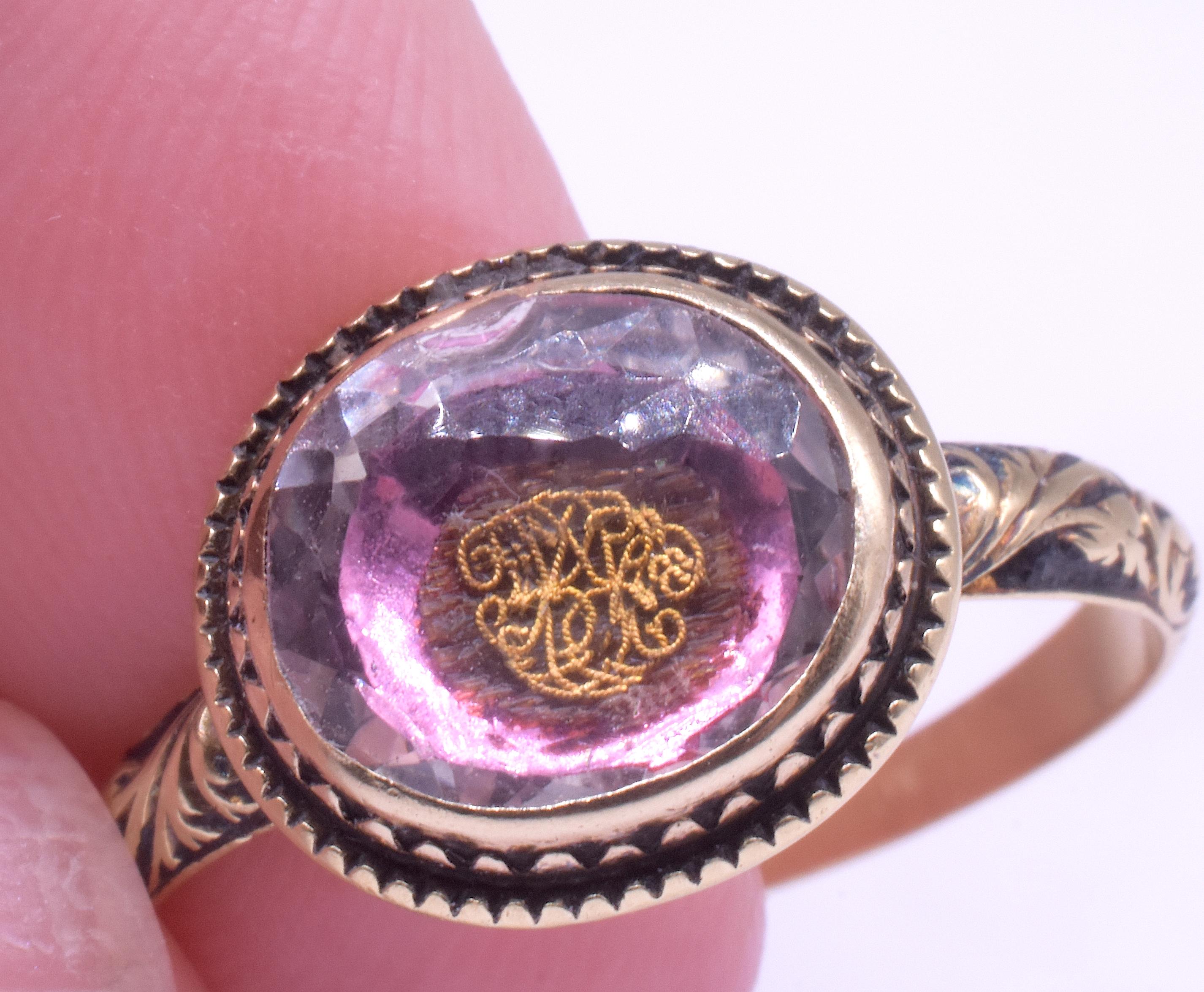 C1700 Anello di fidanzamento in cristallo del periodo Stuart a 18 carati con filo di ferro intrecciato in vendita 6