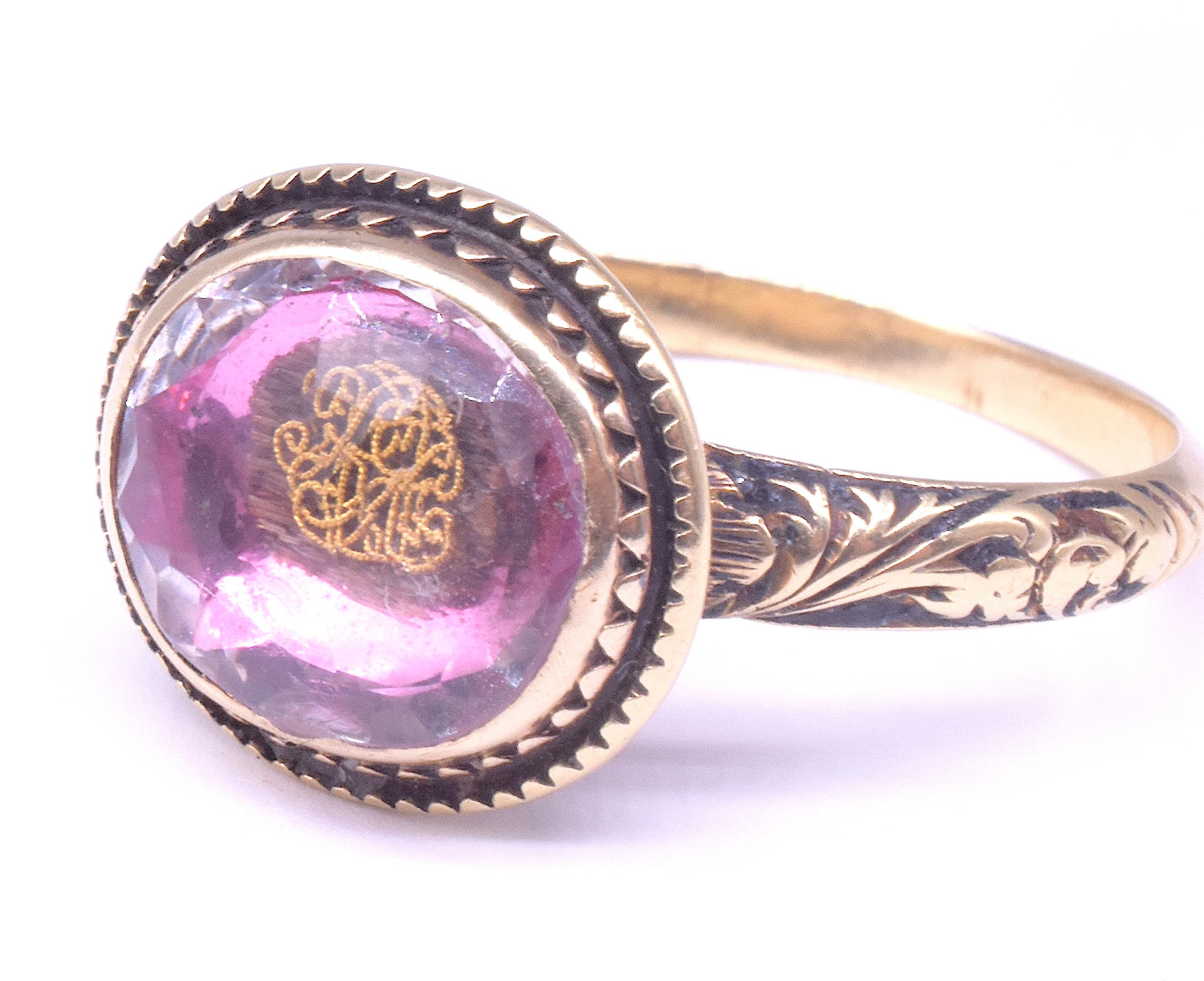 C1700 Anello di fidanzamento in cristallo del periodo Stuart a 18 carati con filo di ferro intrecciato in vendita 7