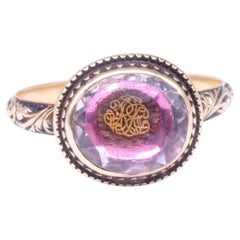 C1700 18K Stuart Periode Kristall-Betrothal-Ring mit geflochtenem Draht-Zypher, Ring