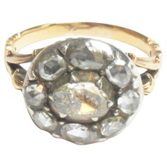 C1700 18K Tudor Period Rose Diamond Cluster Ring