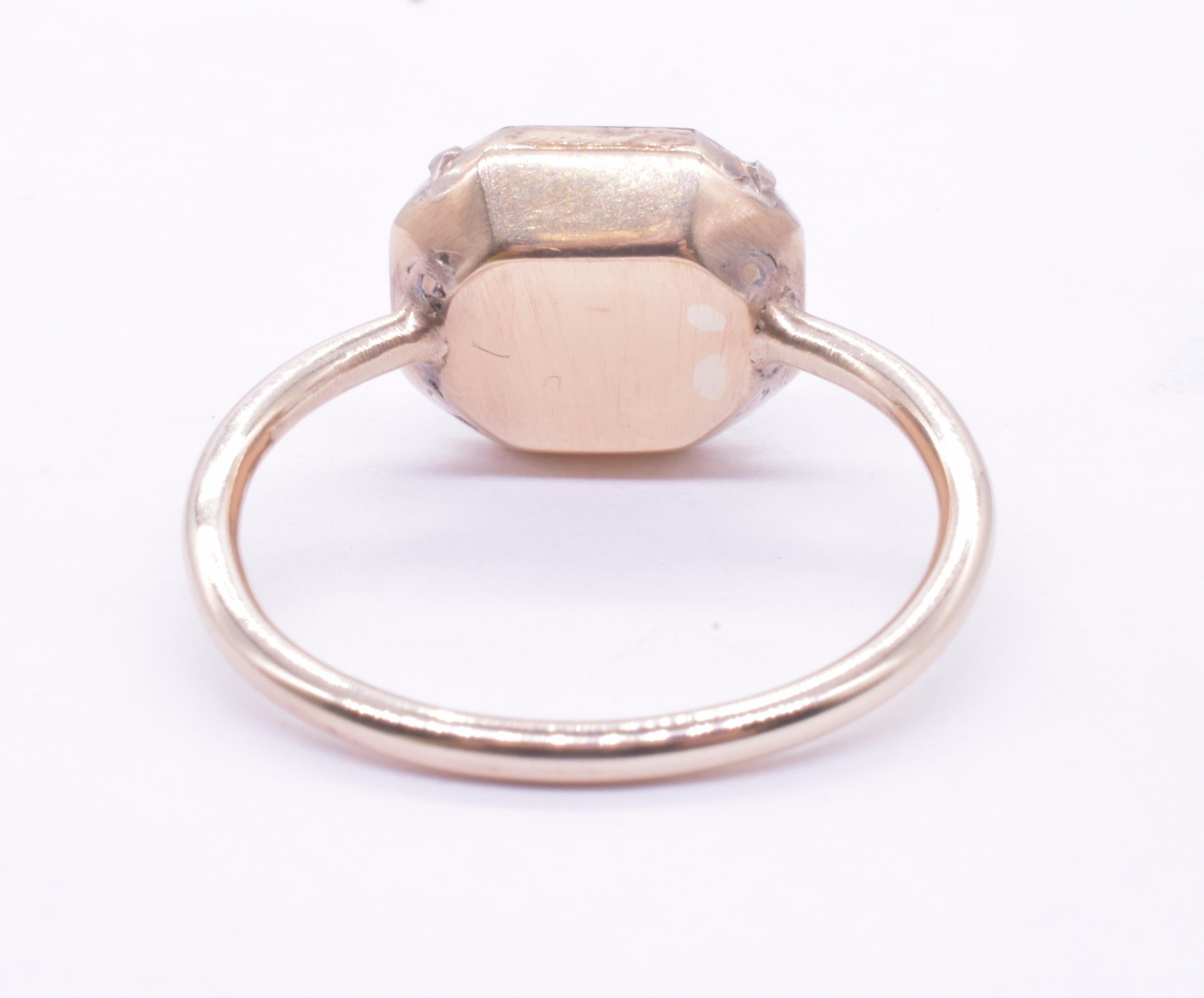 Women's or Men's C1740 18K Queen Anne Period Amethyst Ring 