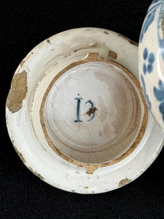 c.1760s French Faience Blue & White Posset Pot / Cream Pot, Museum-Referenced