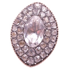 C1780 15K Portugiesischer Bergkristall-Cluster-Ring in Marquis-Form