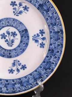 c.1780-1820 Large Delft Blue Faience Wall Plate, Netherlands, 13.4in