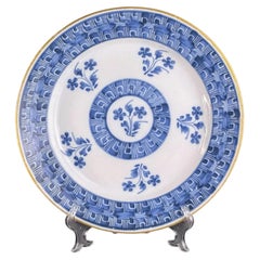 c.1780-1820 Large Delft Blue Faience Wall Plate, Netherlands, 13.4in