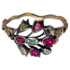 C1780 18K Multi- Stone Giardinetti Ring w/ Rubies Emeralds and Diamonds