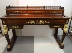 1790-French Empire Writing Desk Secretaire Gilt Ormolu-manner Thomire/Desmalter