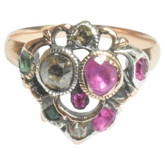 C1800 18K Giardinetti "Garden" Ring of Diamonds, Emeralds and Rubies