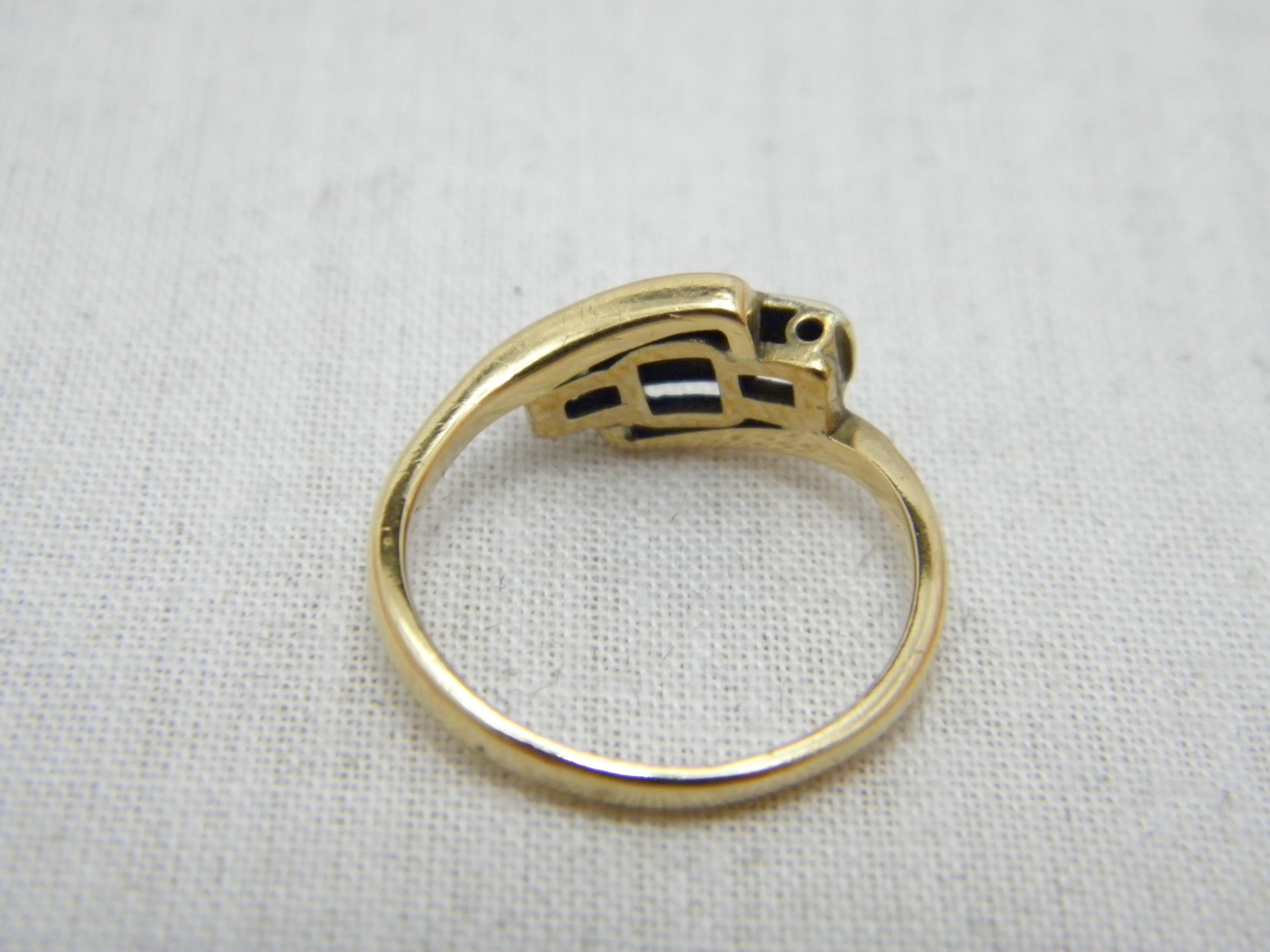 c1800 Antique 18ct Gold Platinum Diamond Trilogy Bypass Engagement Ring Size I.5 1