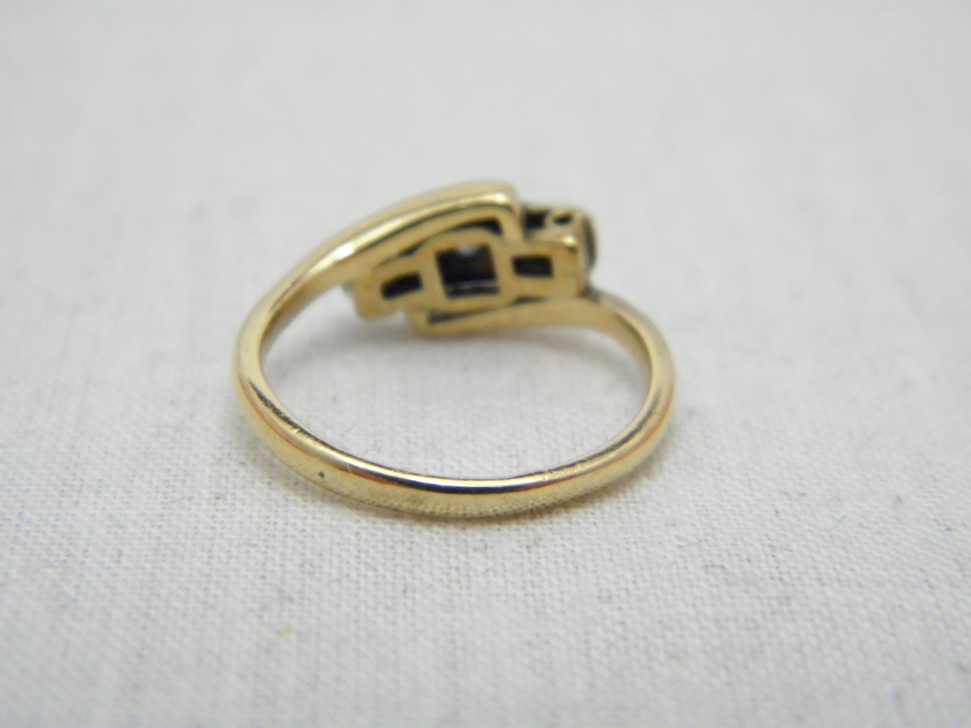 c1800 Antique 18ct Gold Platinum Diamond Trilogy Bypass Engagement Ring Size I.5 2