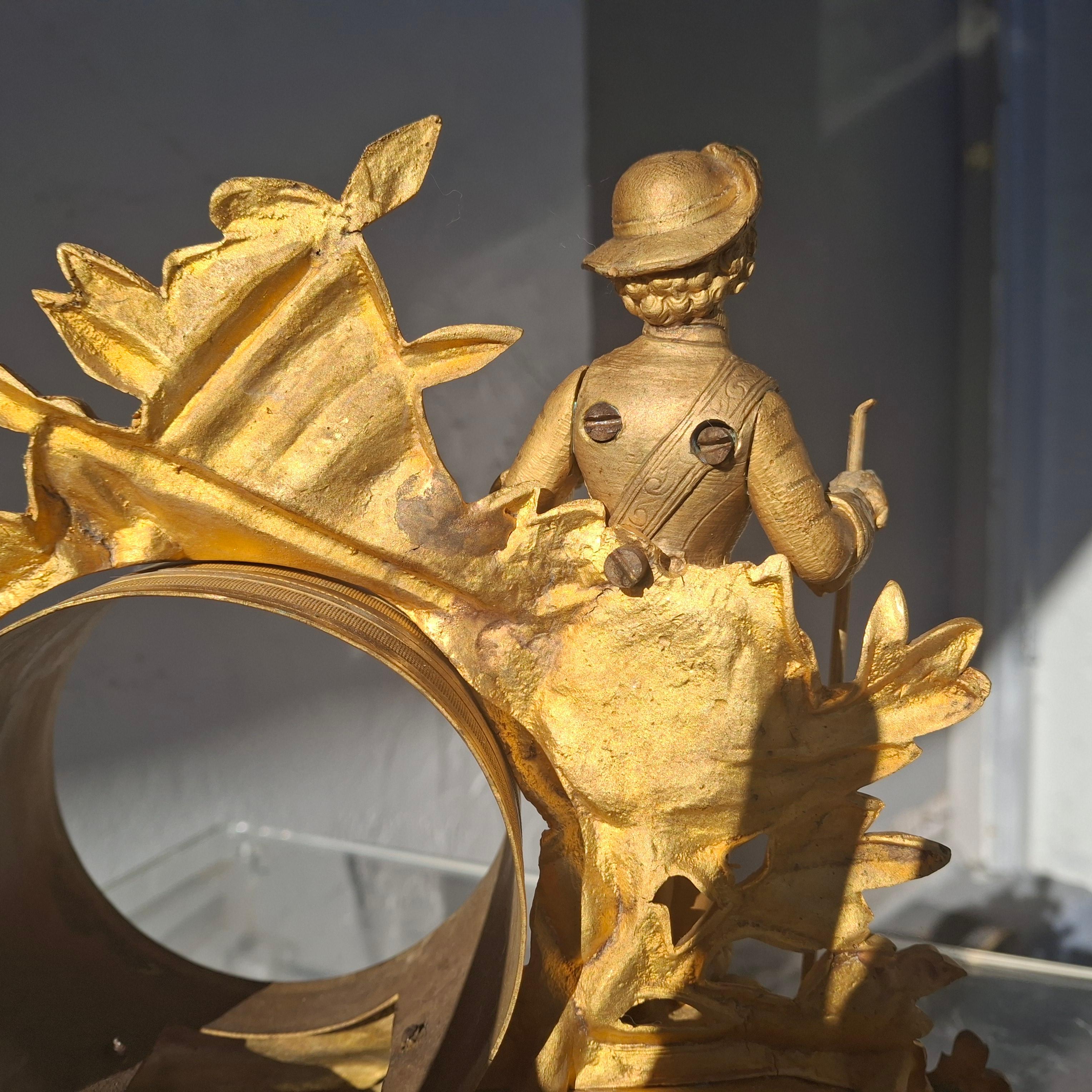 c1800 French Rococo Luigi XV Mercurio Bronzo dorato Cassa dell'orologio figurato / Cornice in vendita 3