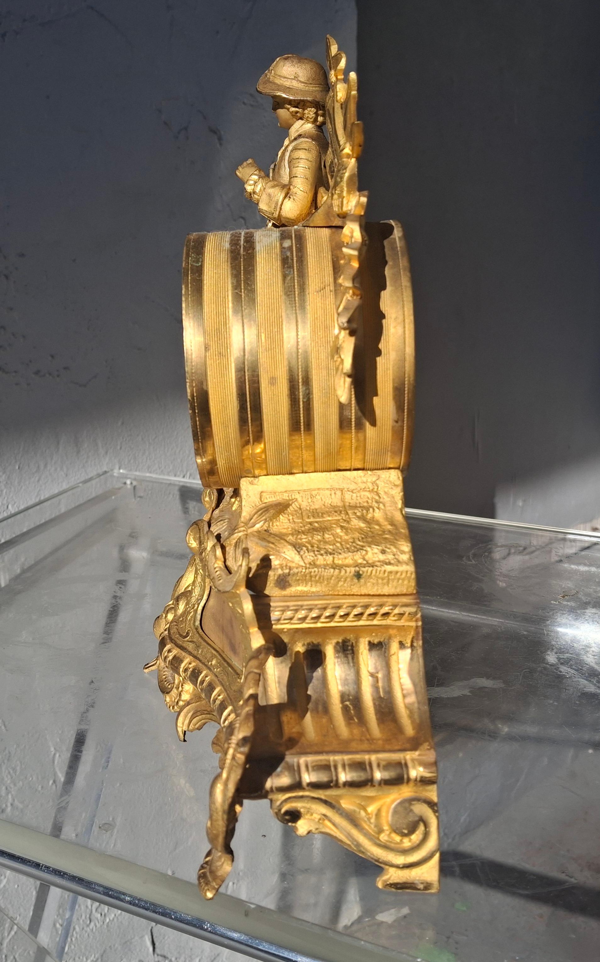 c1800 French Rococo Luigi XV Mercurio Bronzo dorato Cassa dell'orologio figurato / Cornice in vendita 8
