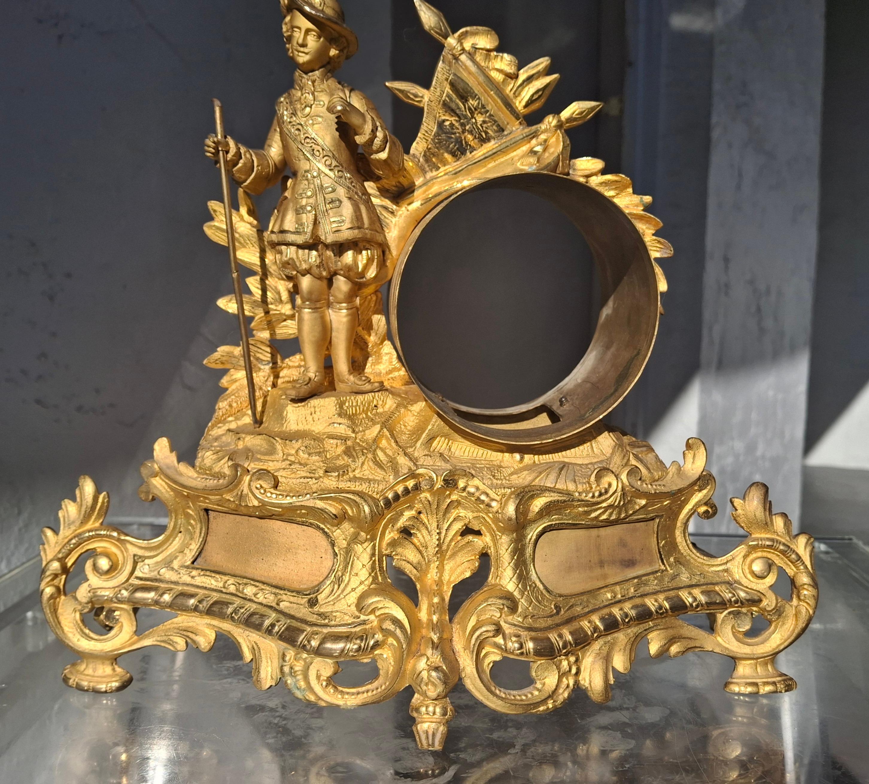 c1800 French Rococo Luigi XV Mercurio Bronzo dorato Cassa dell'orologio figurato / Cornice in vendita 12
