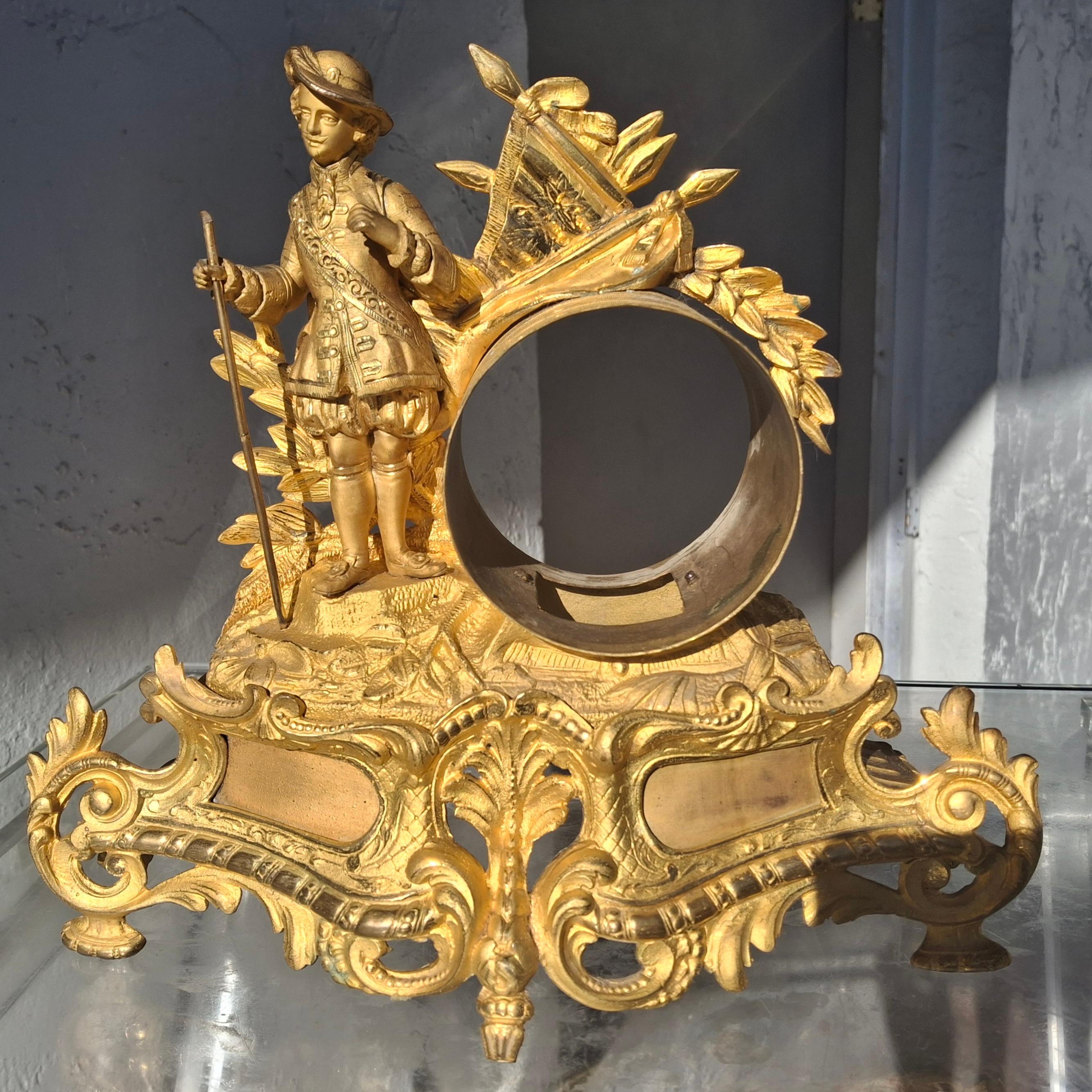 Luigi XVI c1800 French Rococo Luigi XV Mercurio Bronzo dorato Cassa dell'orologio figurato / Cornice in vendita