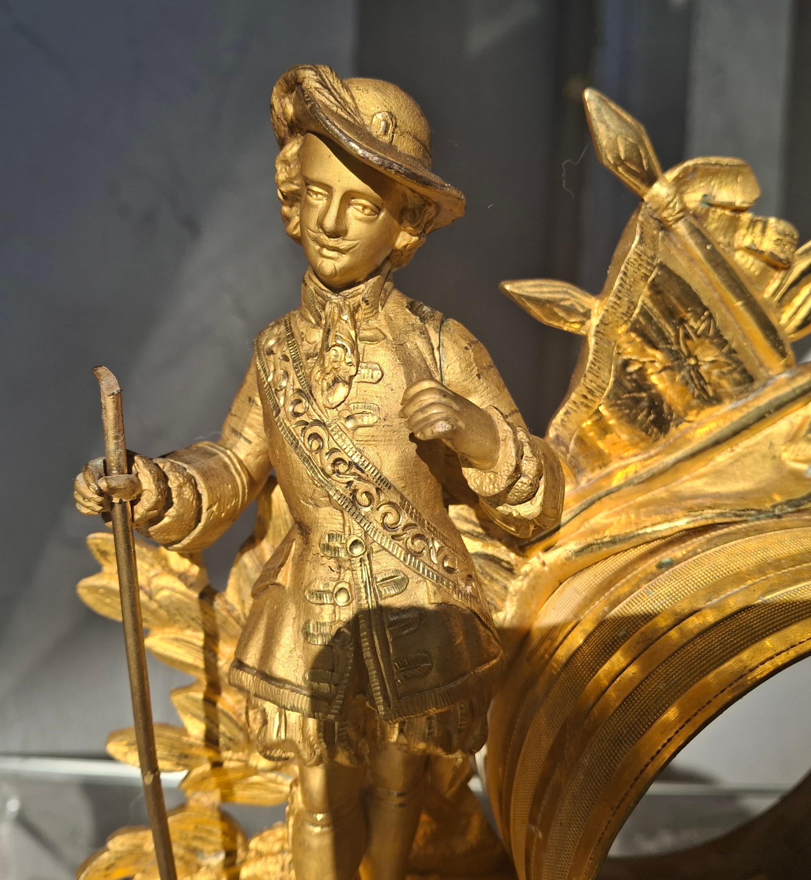 c1800 French Rococo Luigi XV Mercurio Bronzo dorato Cassa dell'orologio figurato / Cornice in vendita 1