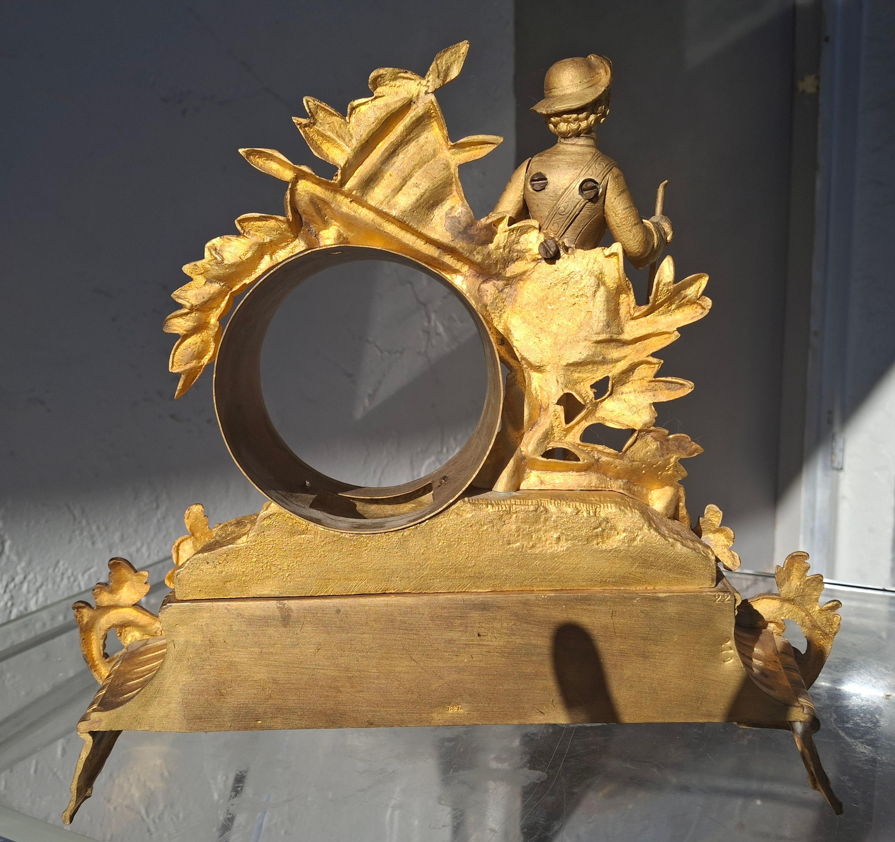 c1800 French Rococo Luigi XV Mercurio Bronzo dorato Cassa dell'orologio figurato / Cornice in vendita 2