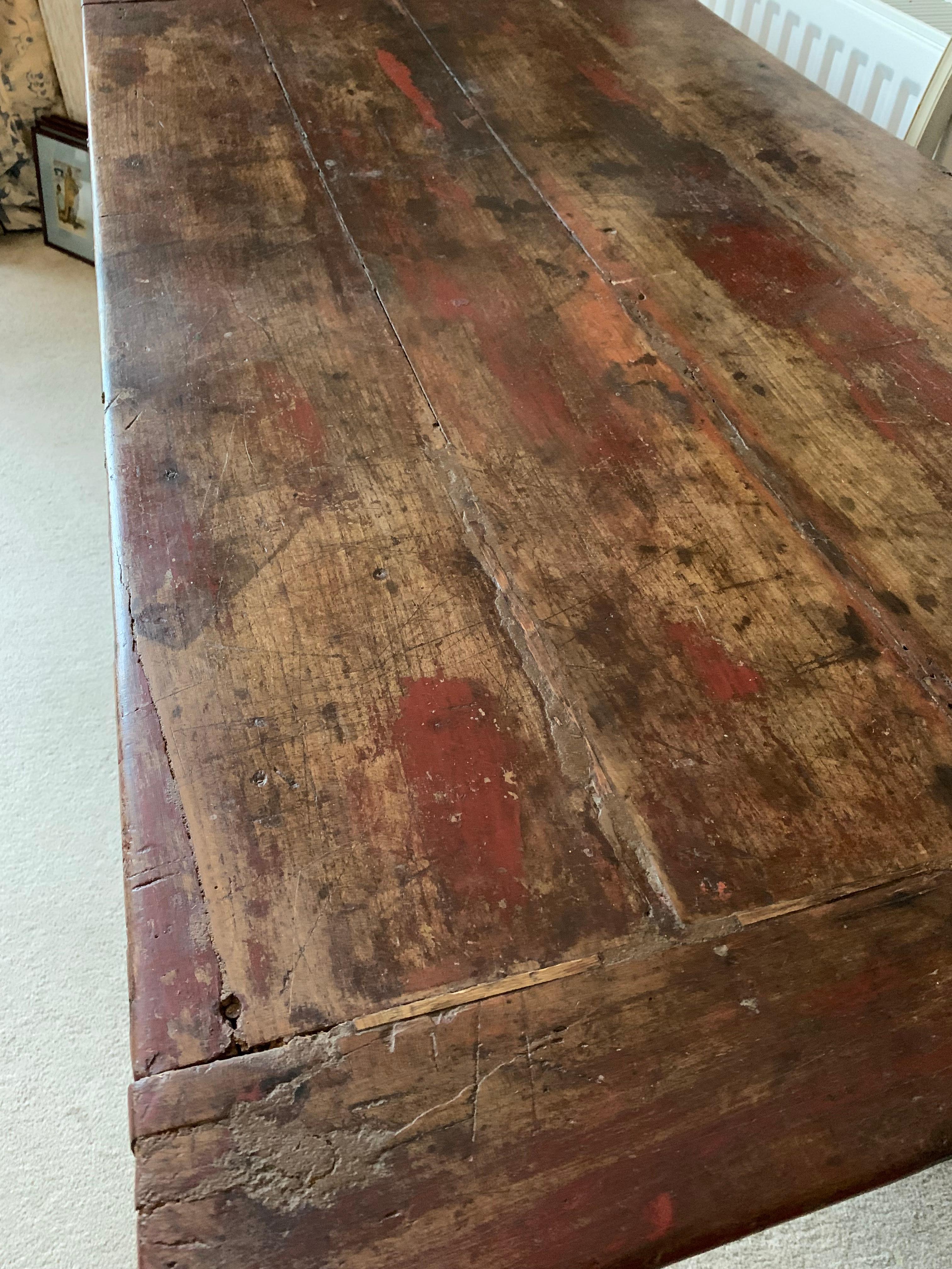Country C1800s French original paint farm house table For Sale