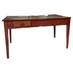 C1800s French original paint farm house table