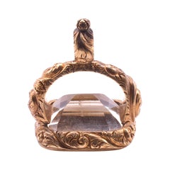 C.1810 15ct Chased Citrine "Stirrup Cup" Fob