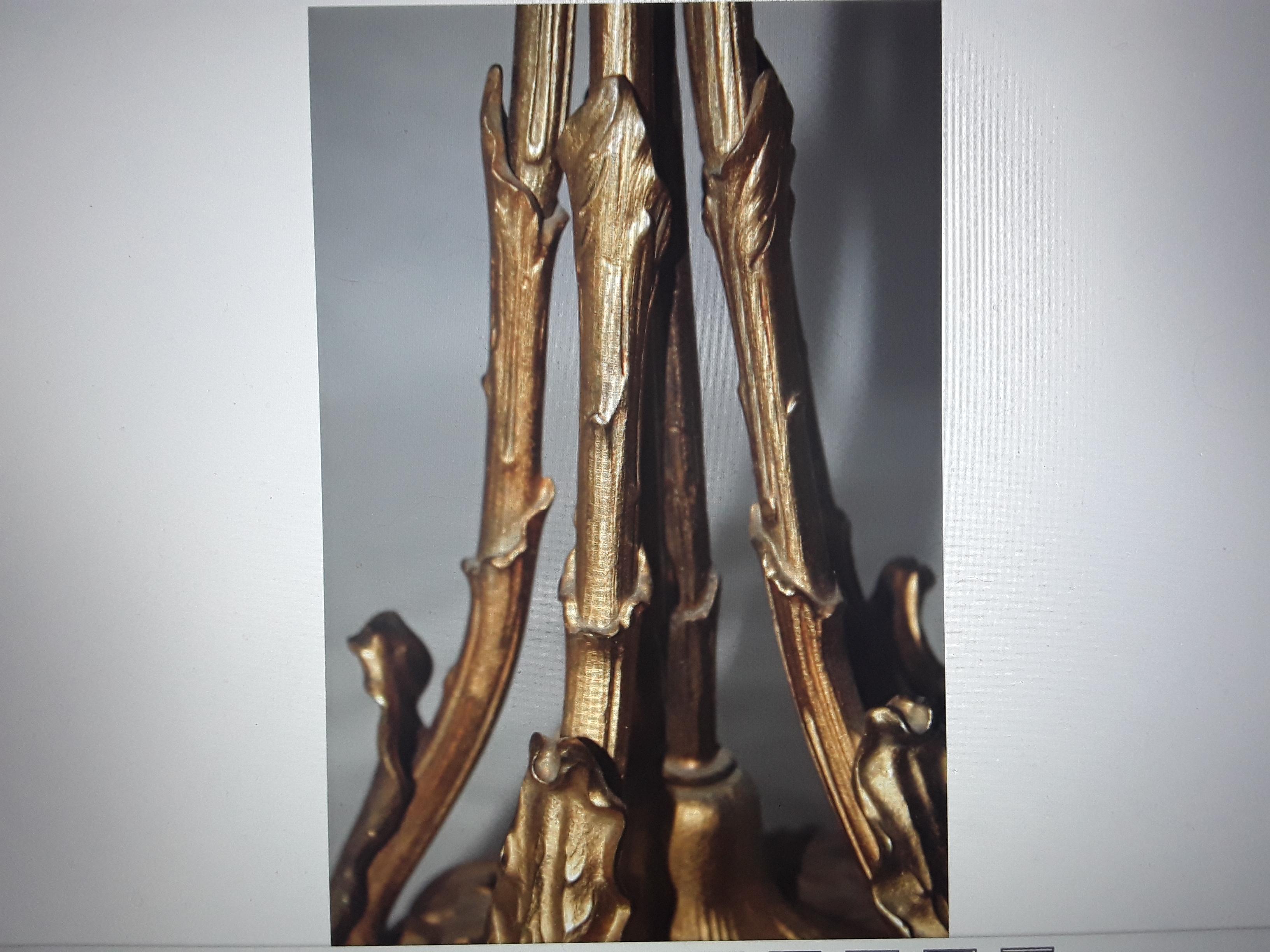 c1810 European Continental British Dore Gold Bronze Candelabra / Serpents In Good Condition For Sale In Opa Locka, FL