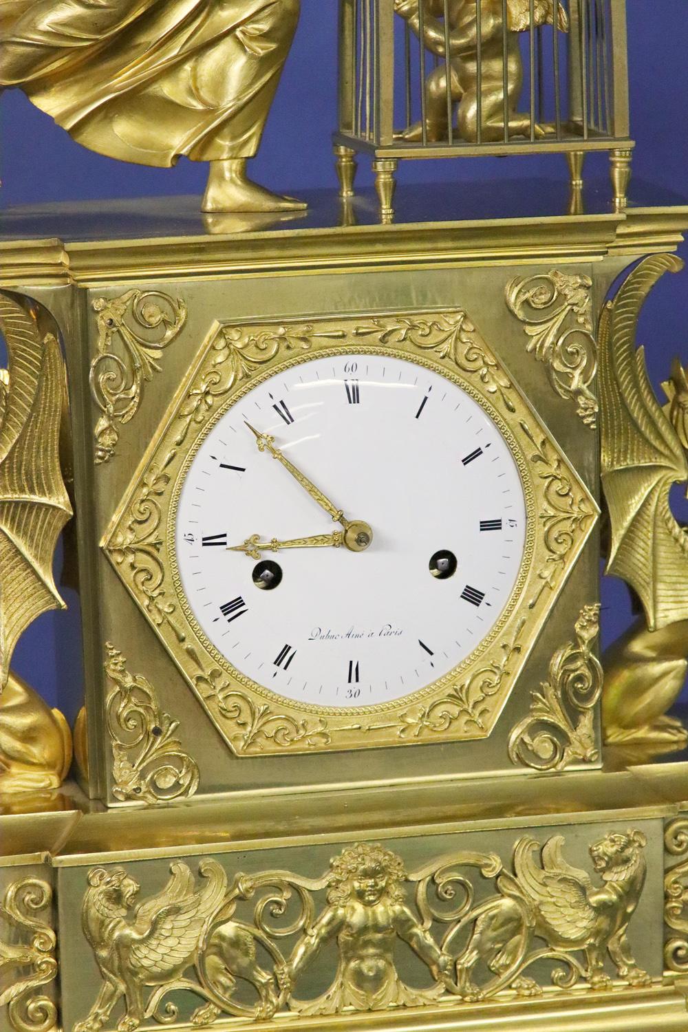 Empire c.1810 French Ormolu Mantle Clock, ‘La Delivrance de l’Amour’ For Sale