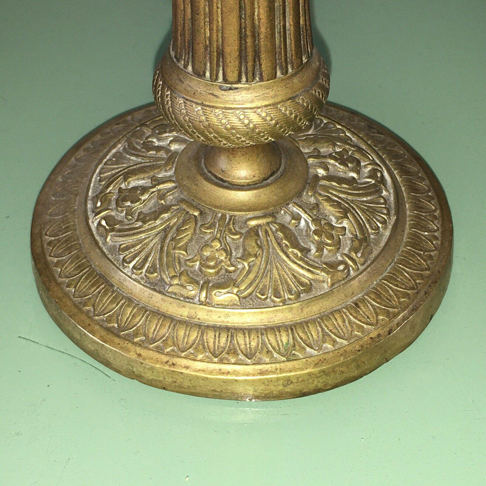 c1810 Pair Antique Empire Dore Bronze Candlesticks In Good Condition For Sale In Opa Locka, FL