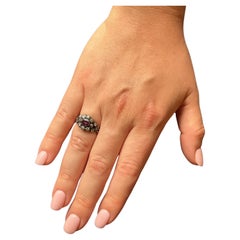 C1820 18K Diamond Cluster Ring with a Ruby Center