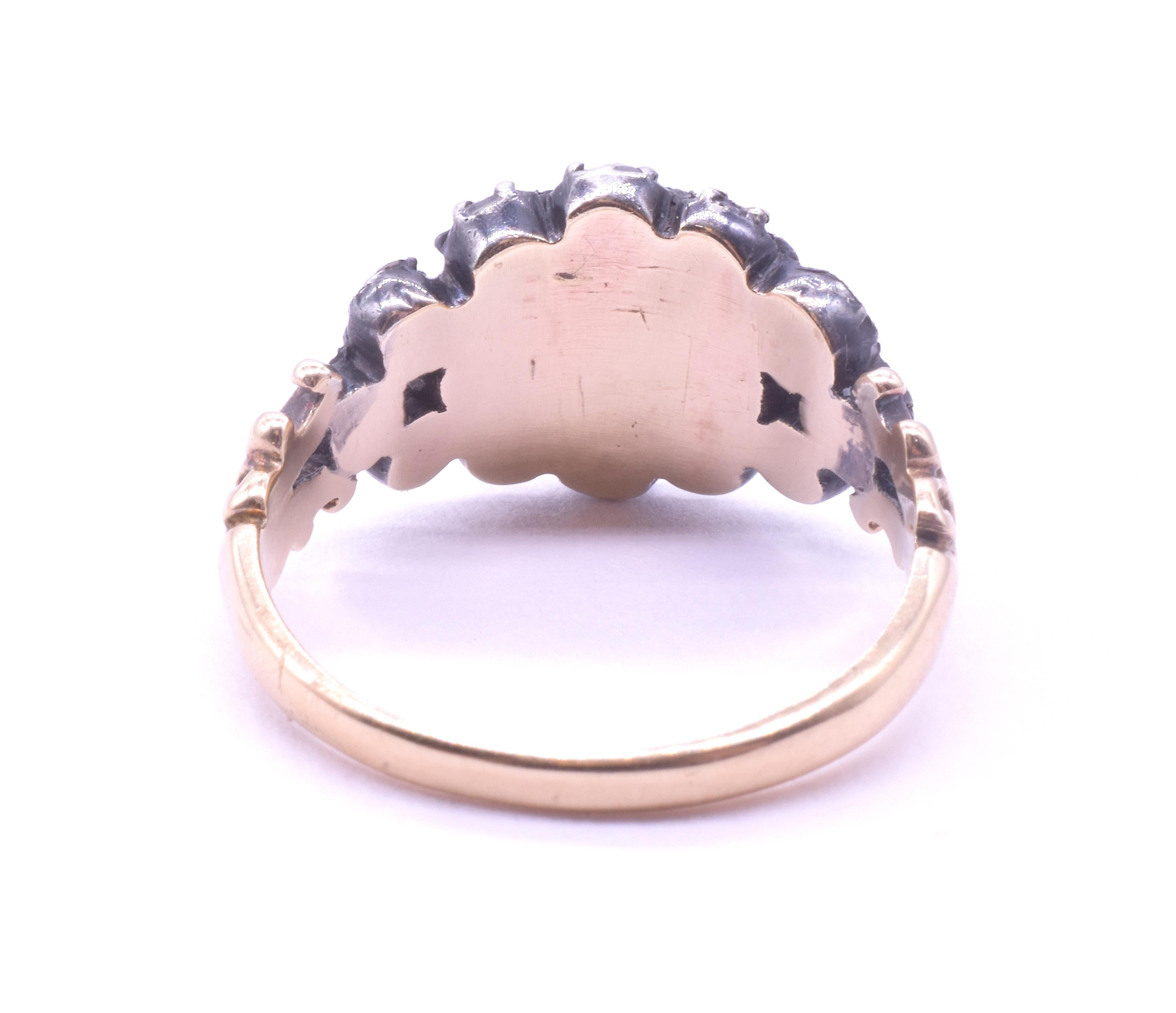 C1820 18K Diamant Cluster Ring mit einem Rubin Zentrum im Angebot 2