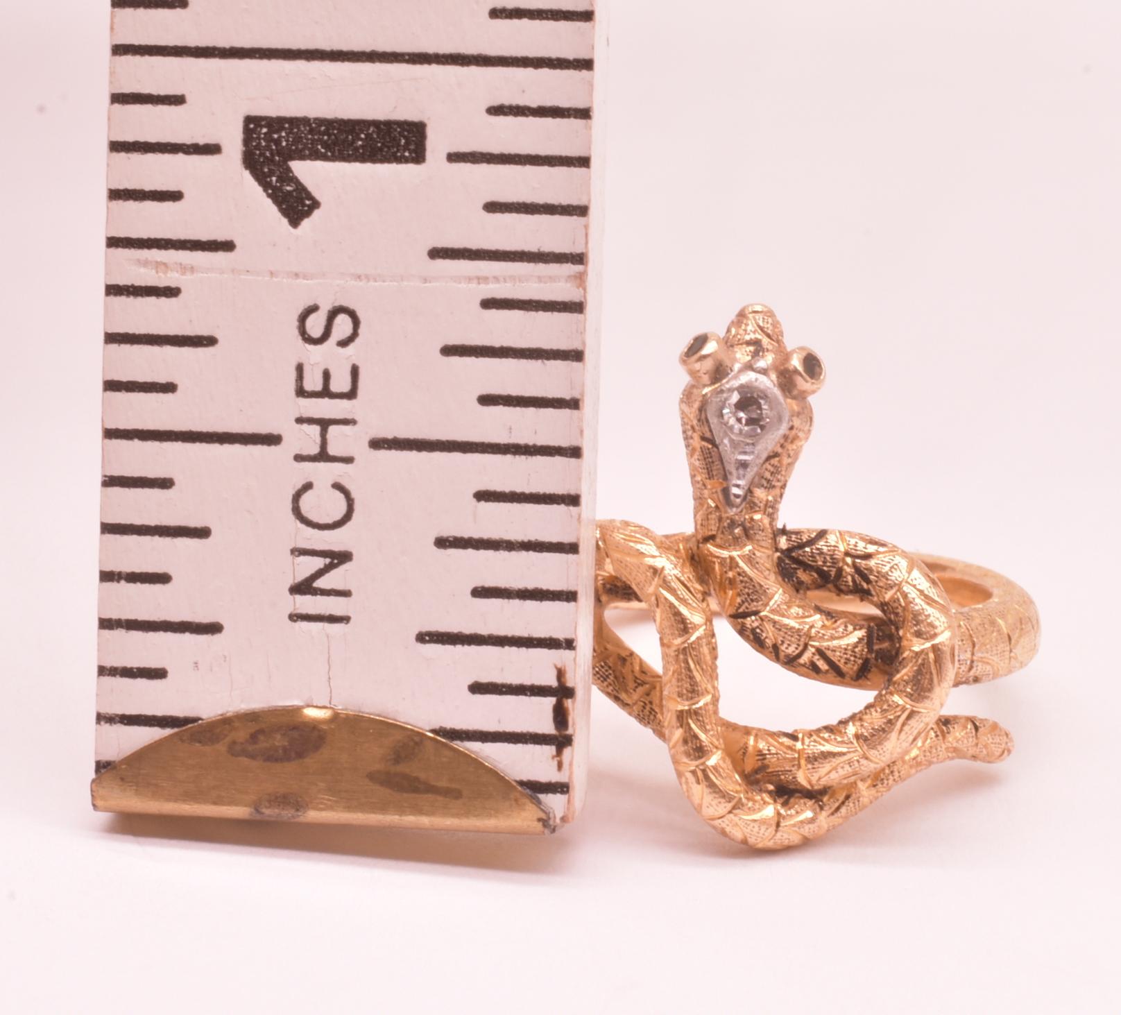 C1820, 18K Portuguese Diamond Snake Ring 4