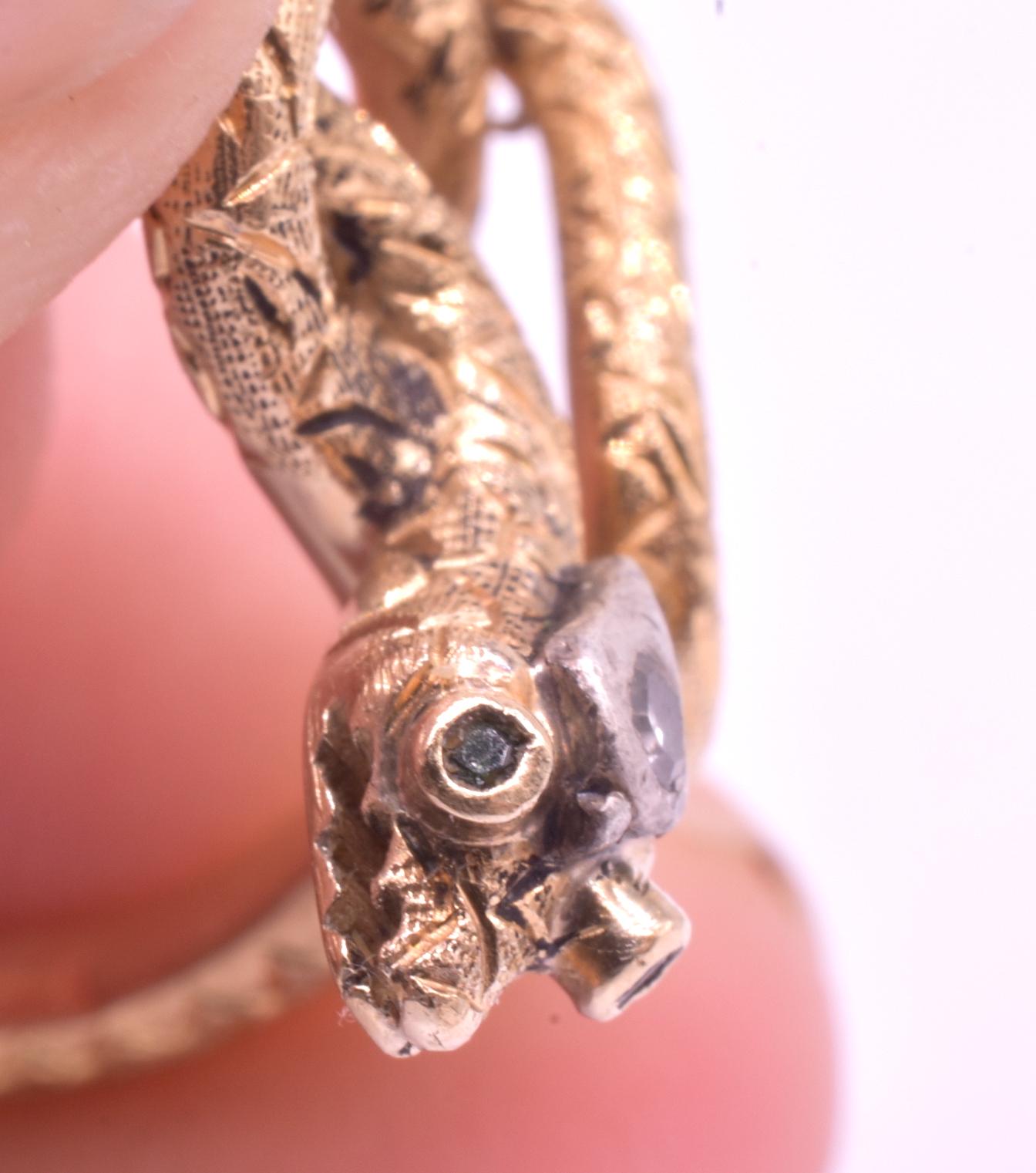 C1820, 18K Portuguese Diamond Snake Ring In Excellent Condition In Baltimore, MD