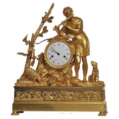 c.1820 French Ormolu Mantle Clock Depicting Orpheus
