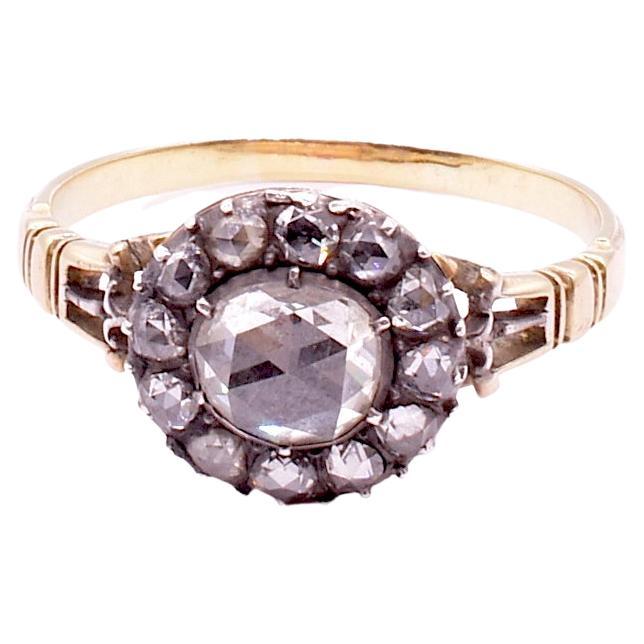 Wunderschöne georgische Rose-Cut Dutch Crown Diamant-Cluster-Ring in 18K, der Begriff 