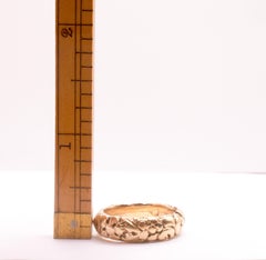 C1820 Georgian Engraved Gold Hoop Band, 6.5
