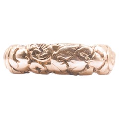 C1820 Georgian Engraved Gold Hoop Band, 6.5