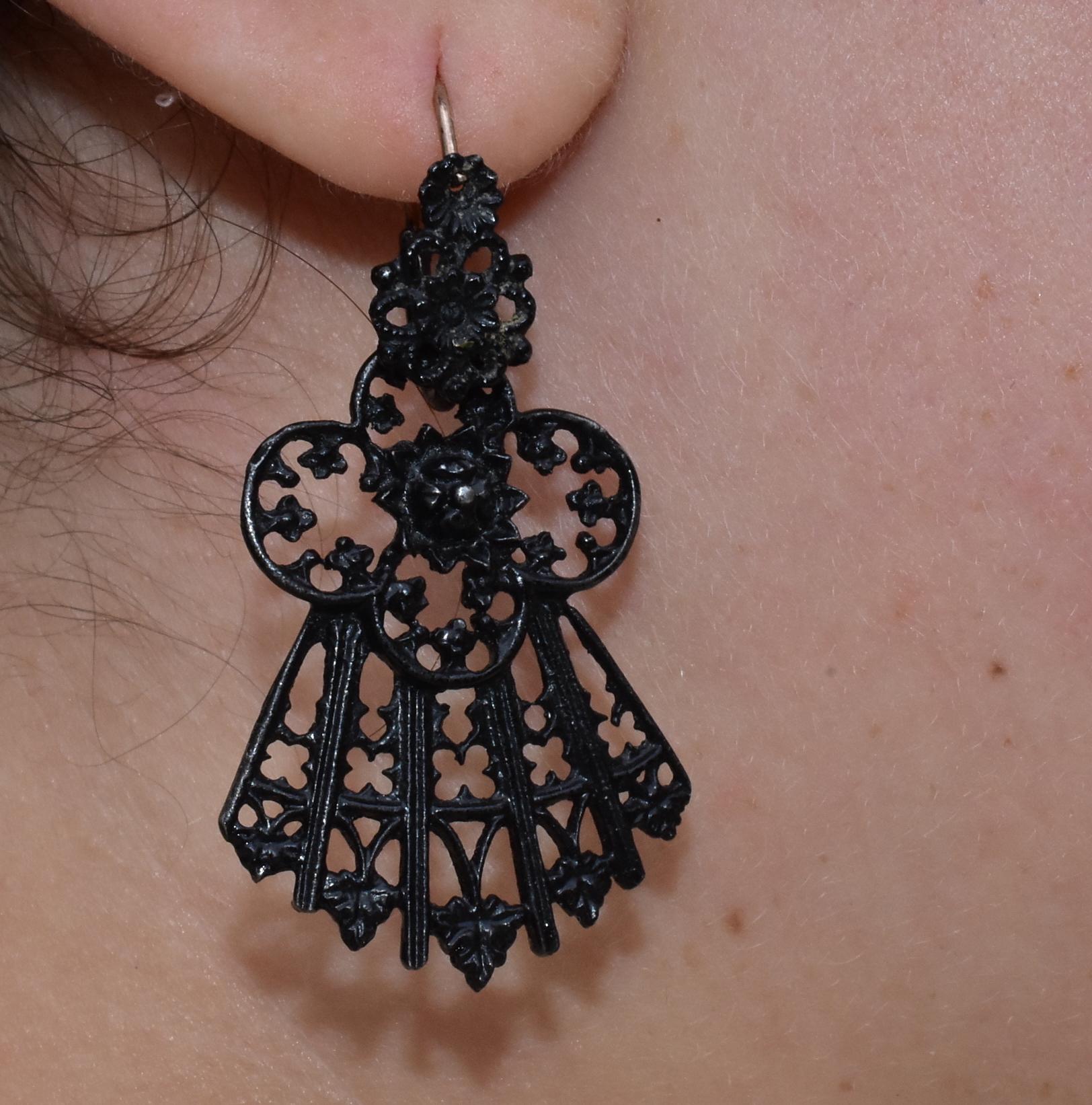 Berlin Iron Gothic Revival Earrings, circa 1830 6