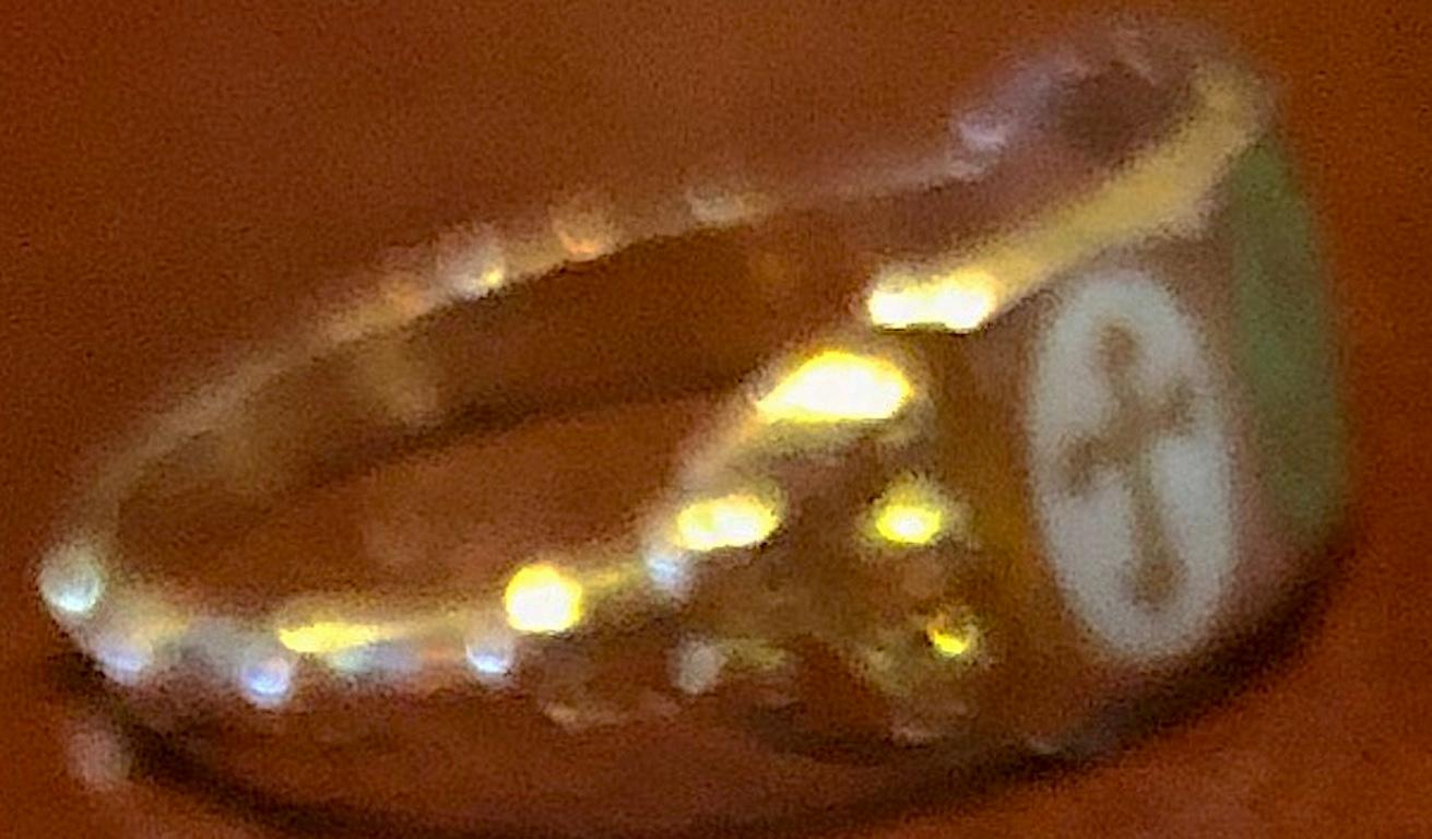 C1830 Faith Hope and Charity Enamel Ring sz 6 In Excellent Condition For Sale In Baltimore, MD