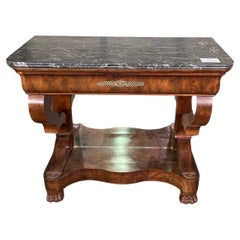 C1830 Consola francesa Louis Philippe con mármol de Santa Ana