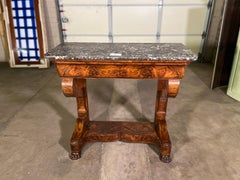 C1830 French Louis Philippe Mahogany Console with St. Anne Marble