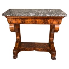 C1830 French Louis Philippe Mahogany Console with St. Anne Marble