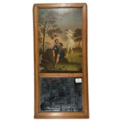 C1830 French Louis Philippe Trumeau Mirror with Kilted & Feerique by a Stream