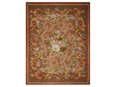 19th Century - French Restoration Period - Handwoven Antique Aubusson Rug