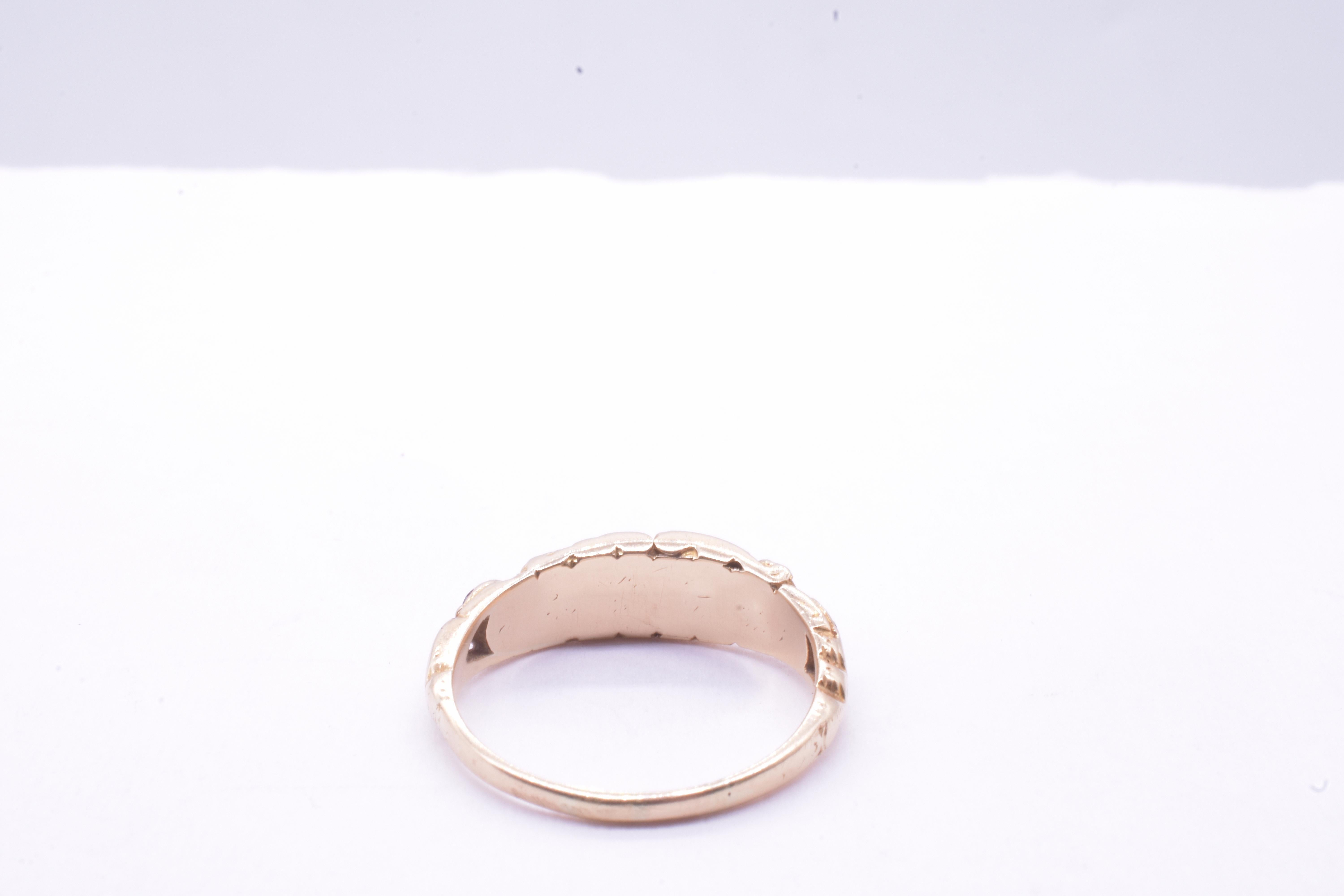 C1840 Anillo Regard de 15 quilates con rubí, esmeralda, granate, amatista, rubí y diamante en venta 2