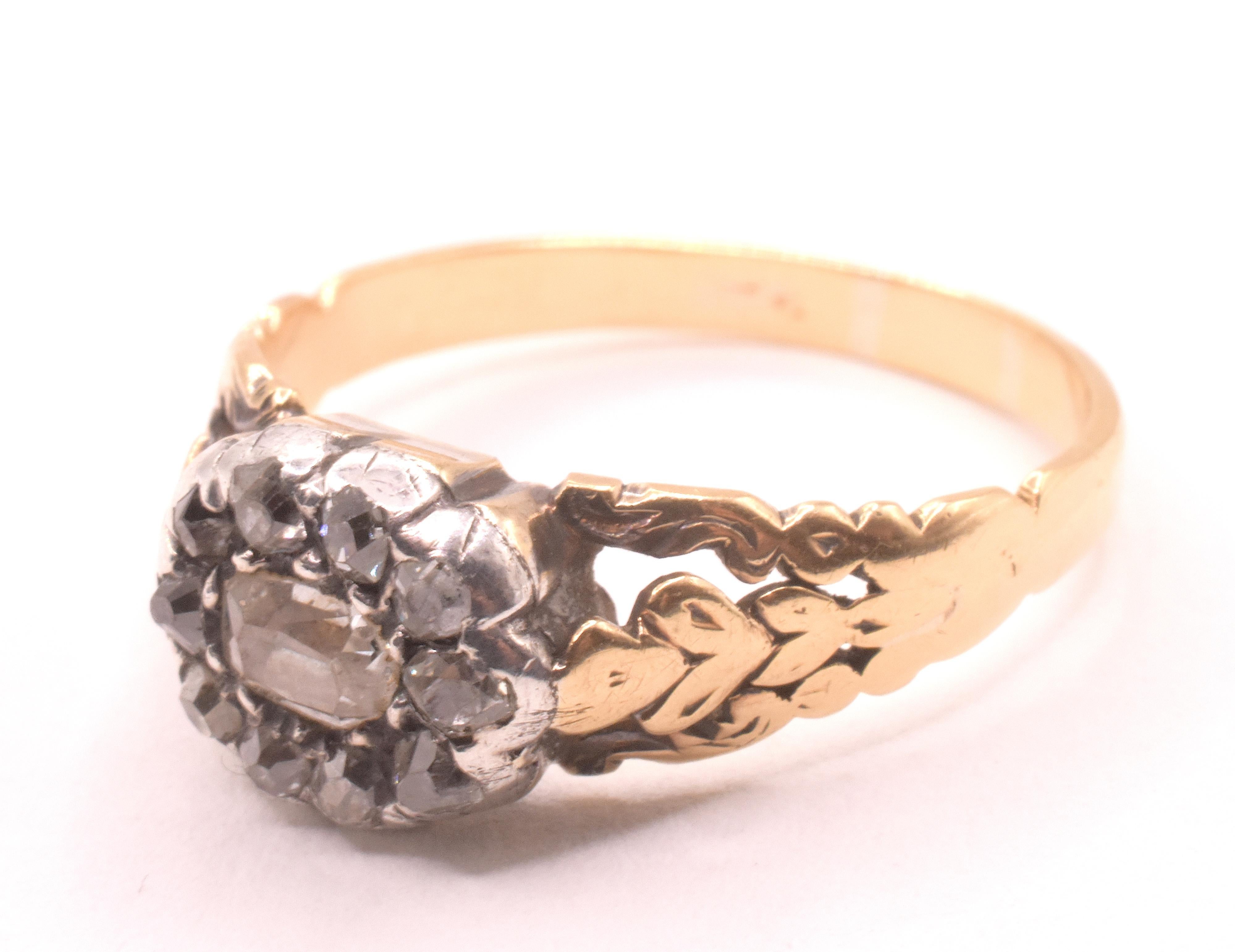 C1840 18K Early Victorian or Late Georgian Diamond Cluster Ring in vendita 5