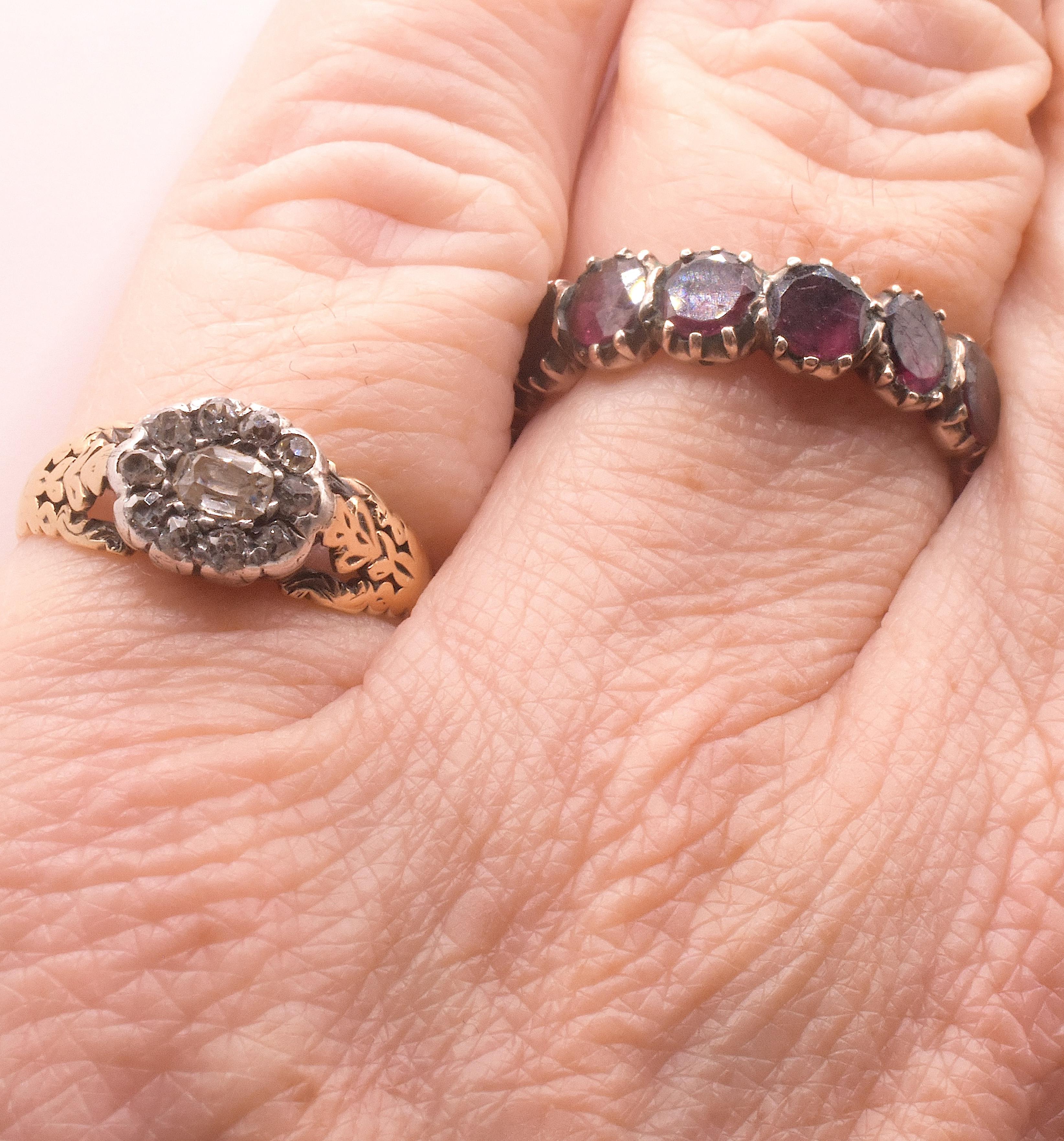 C1840 18K Early Victorian or Late Georgian Diamond Cluster Ring in vendita 6