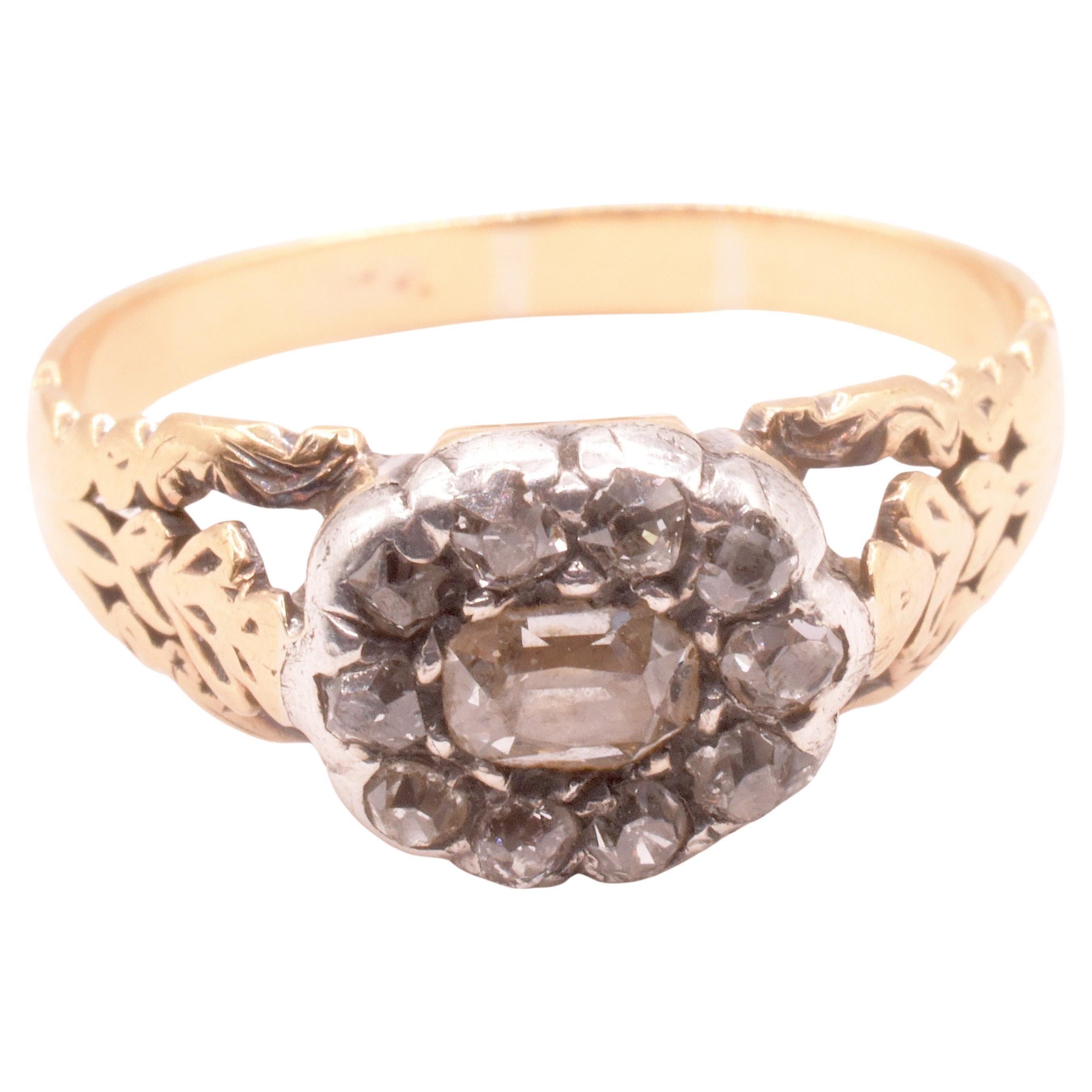 C1840 18K Early Victorian or Late Georgian Diamond Cluster Ring