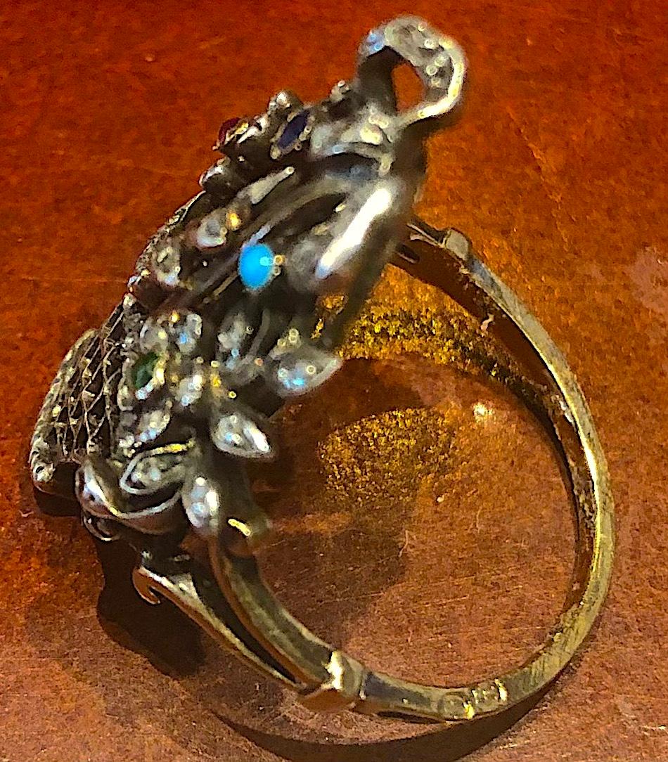 C1820 Anello Giardinetti in oro e argento 18K in vendita 2